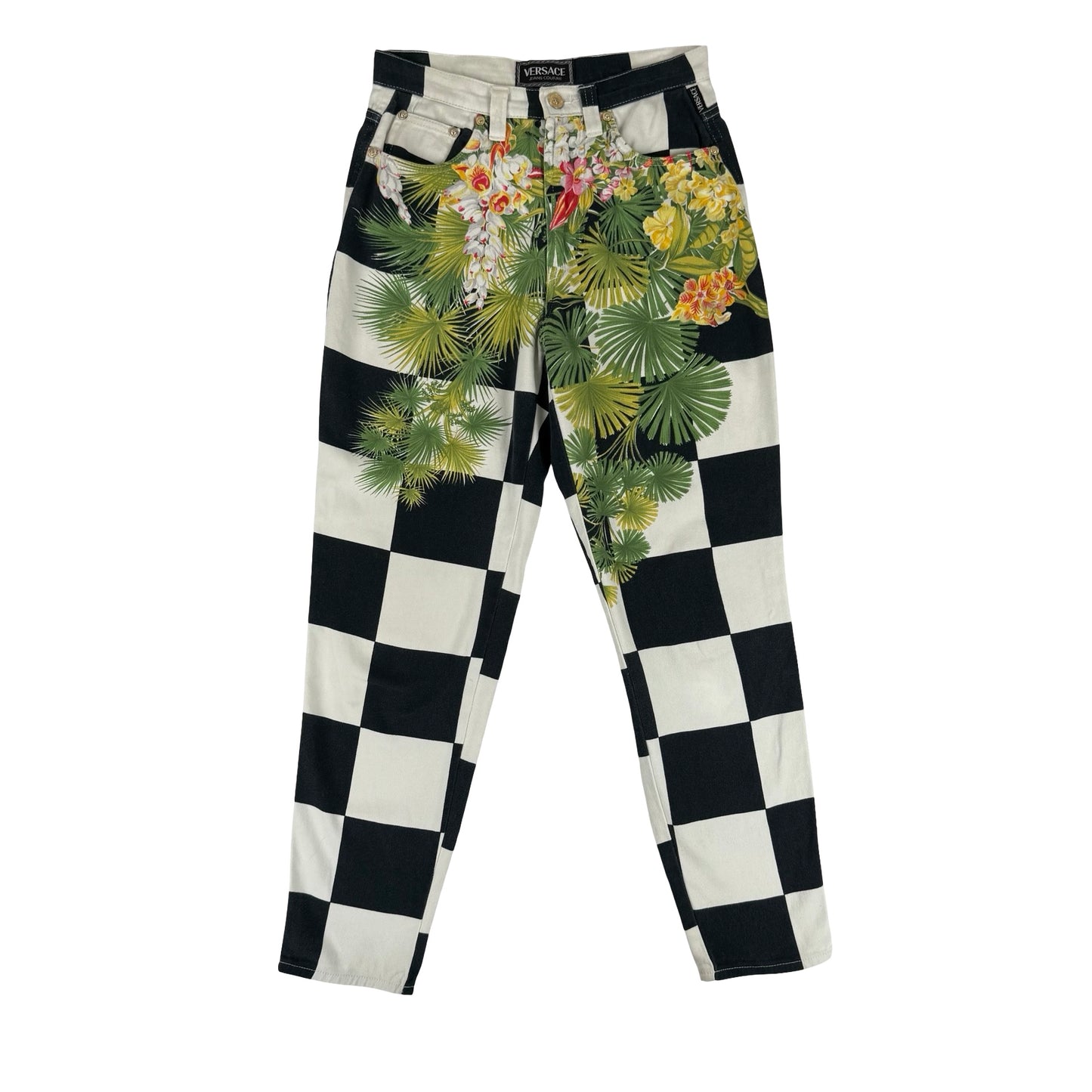 Versace Checked Palm trousers