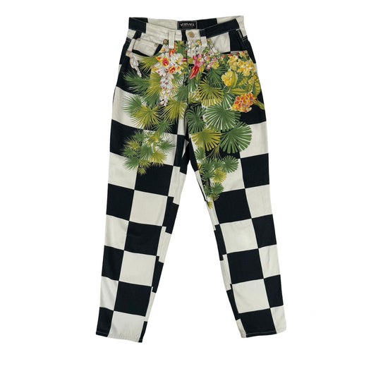 Versace Checked Palm trousers