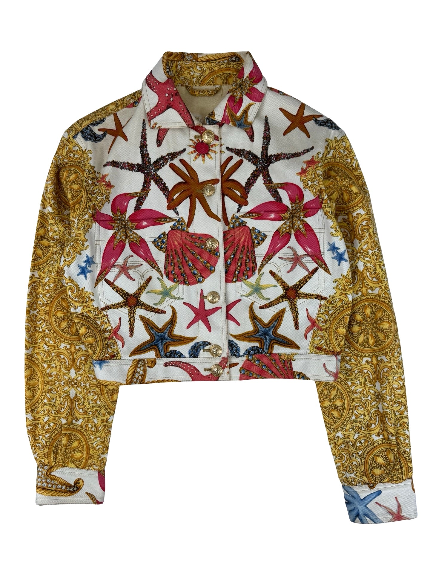 Gianni Versace shell print denim jacket