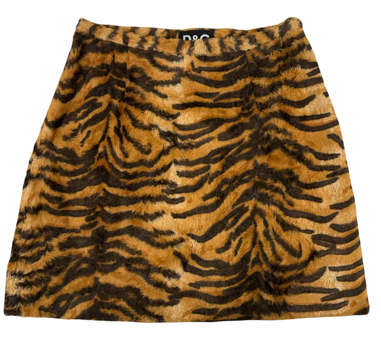 X dolce & Gabbana faux fur tiger print skirt