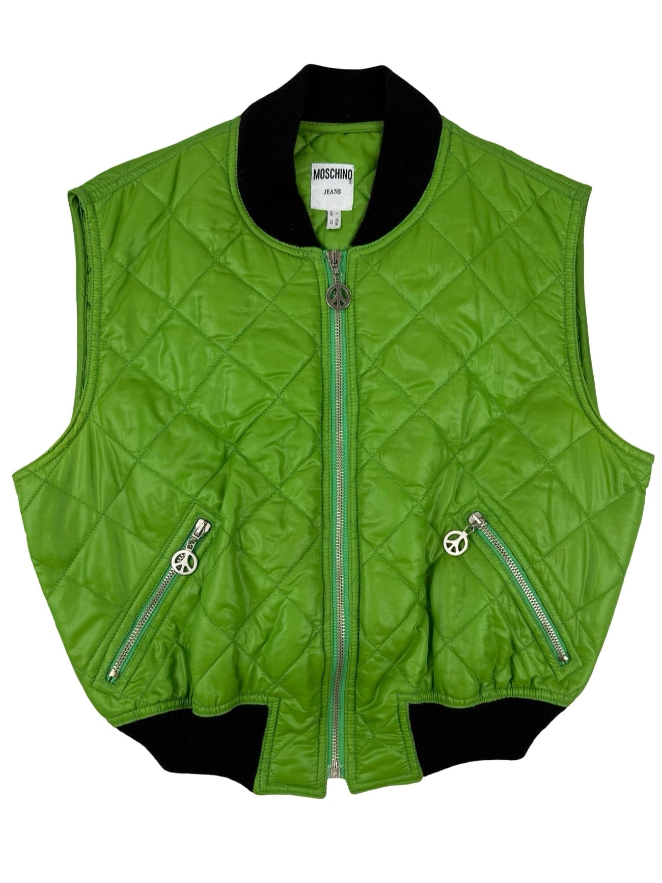Lime green Moschino padded Gillet