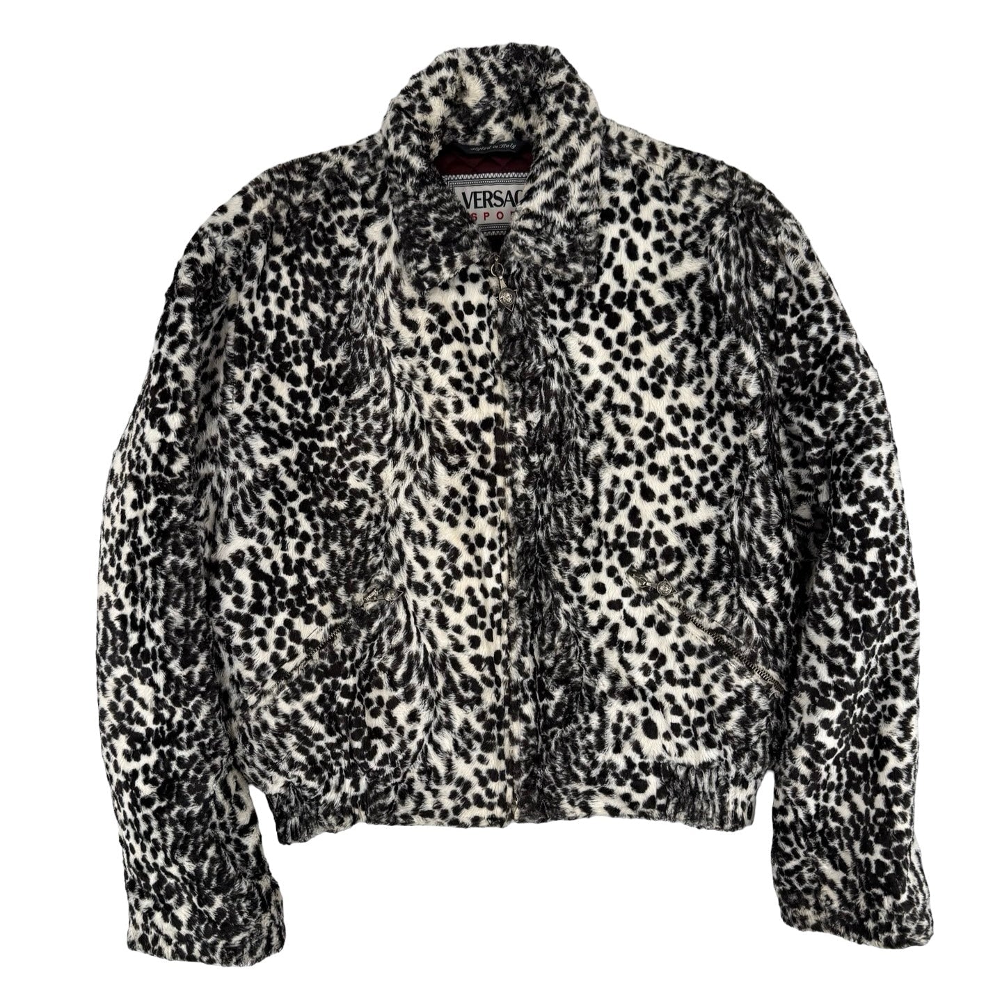 Versace animal print faux fur jacket