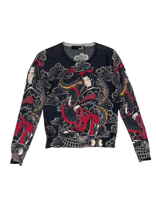 Asian dragon kimono Moschino love cardigan