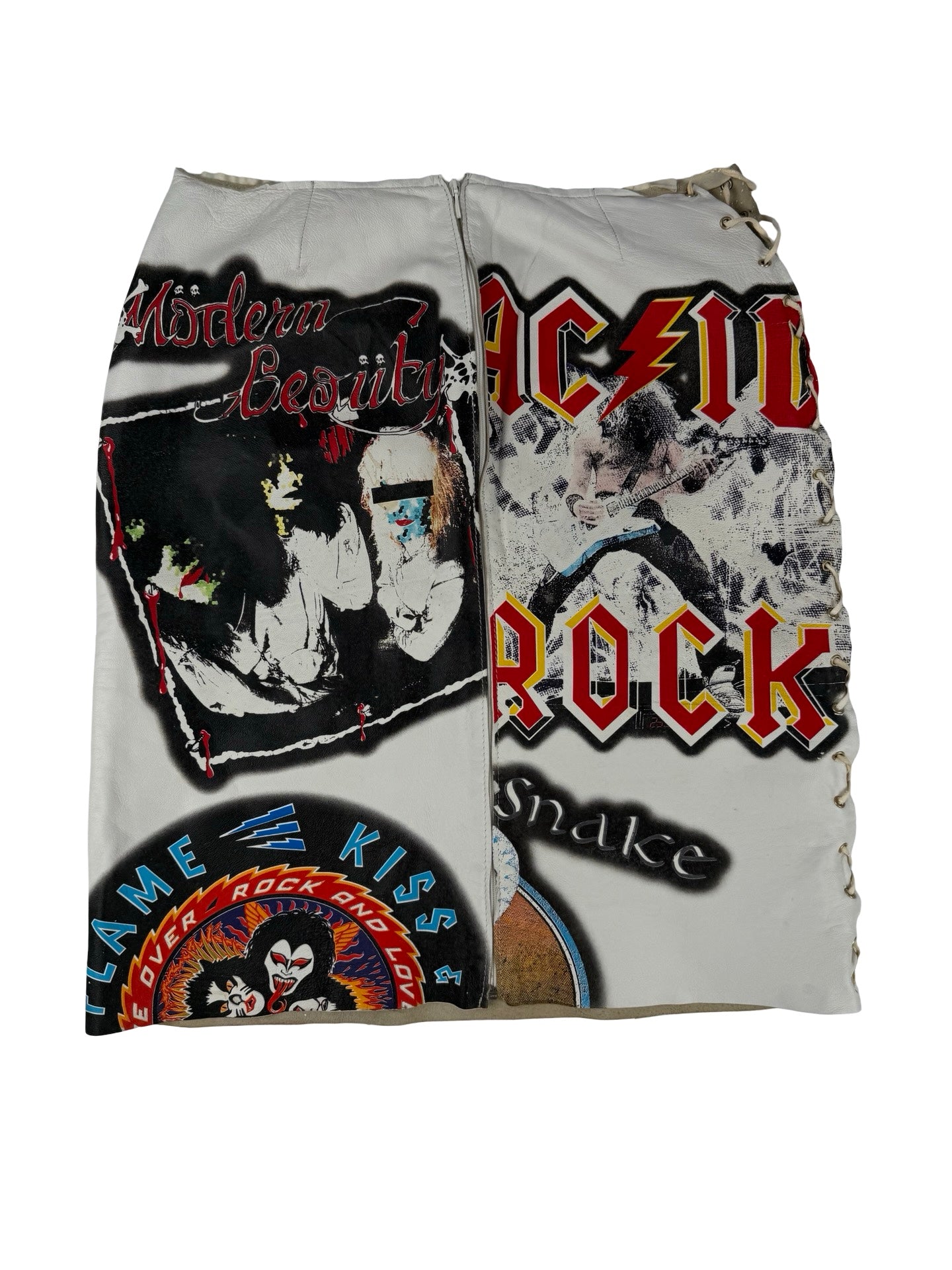 D&G ACDC leather skirt