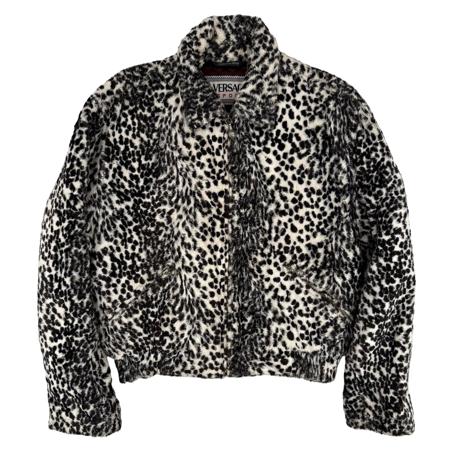 Versace animal print faux fur jacket
