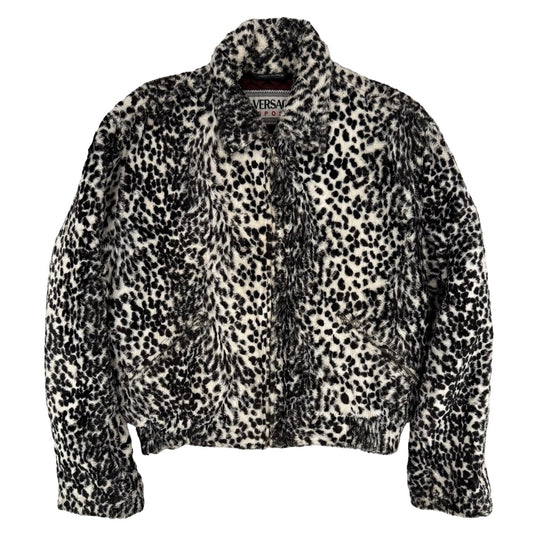 Versace animal print faux fur jacket