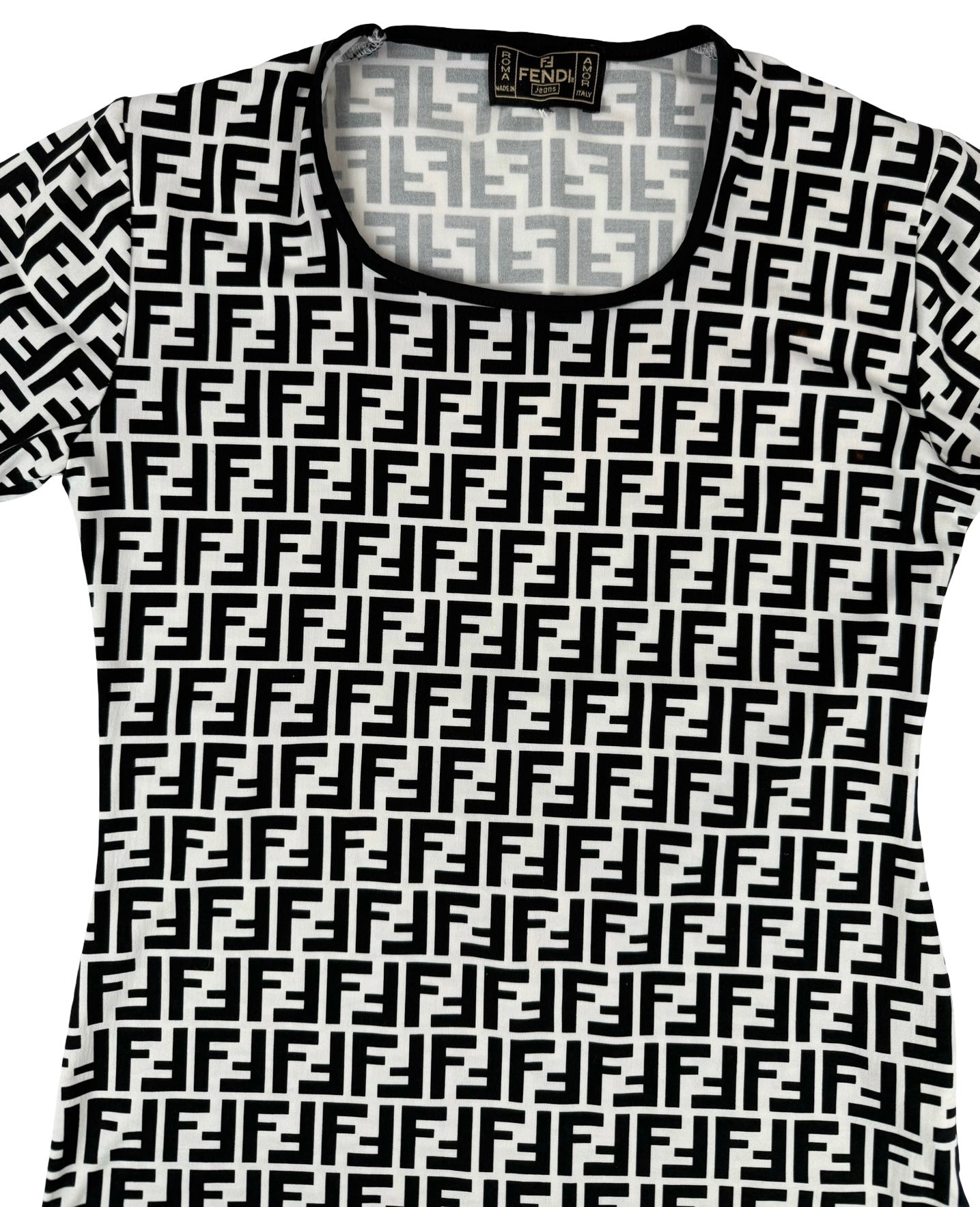 Fendi zucca black & white monochrome top