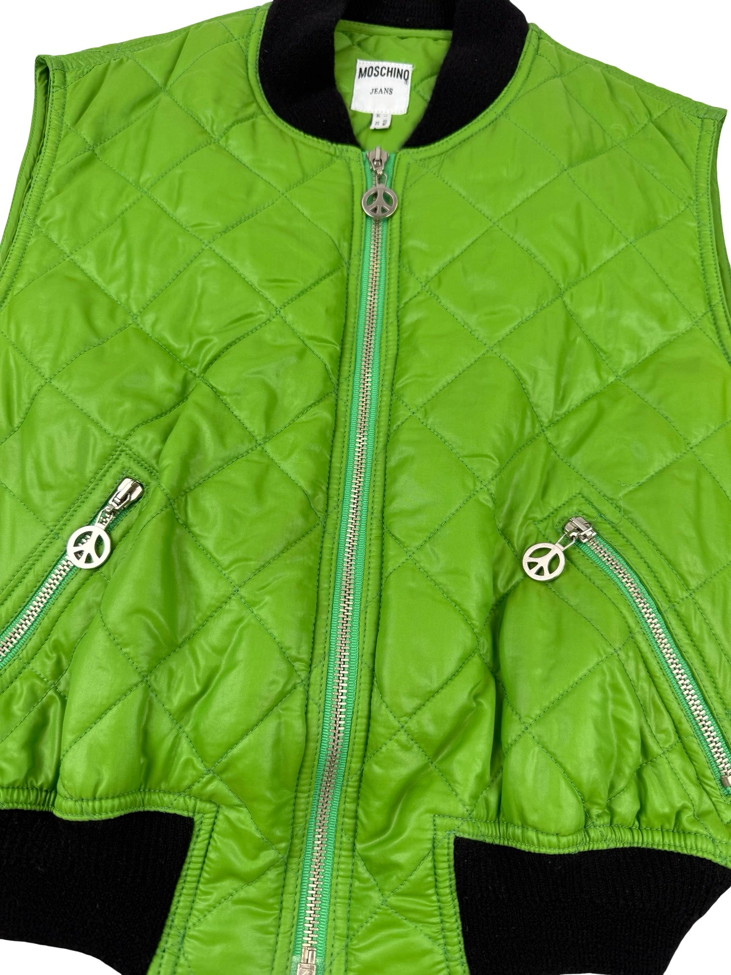 Lime green Moschino padded Gillet