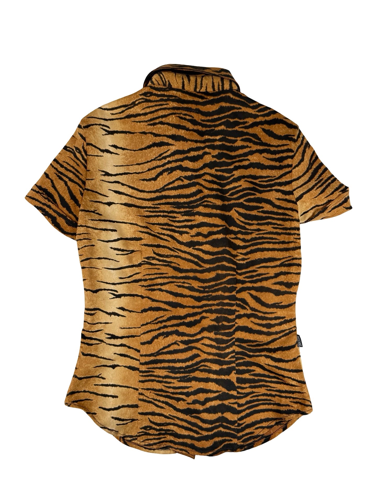 Y2k moschino Tiger print short sleeve button up shirt