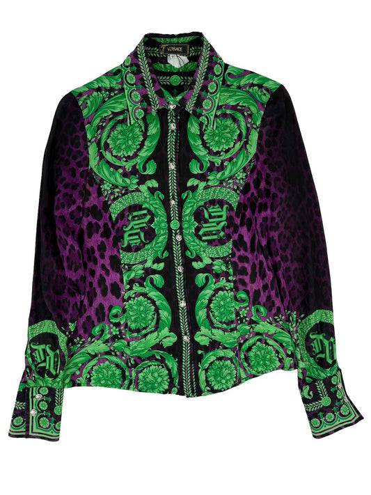 Versace leopard print baroque shirt