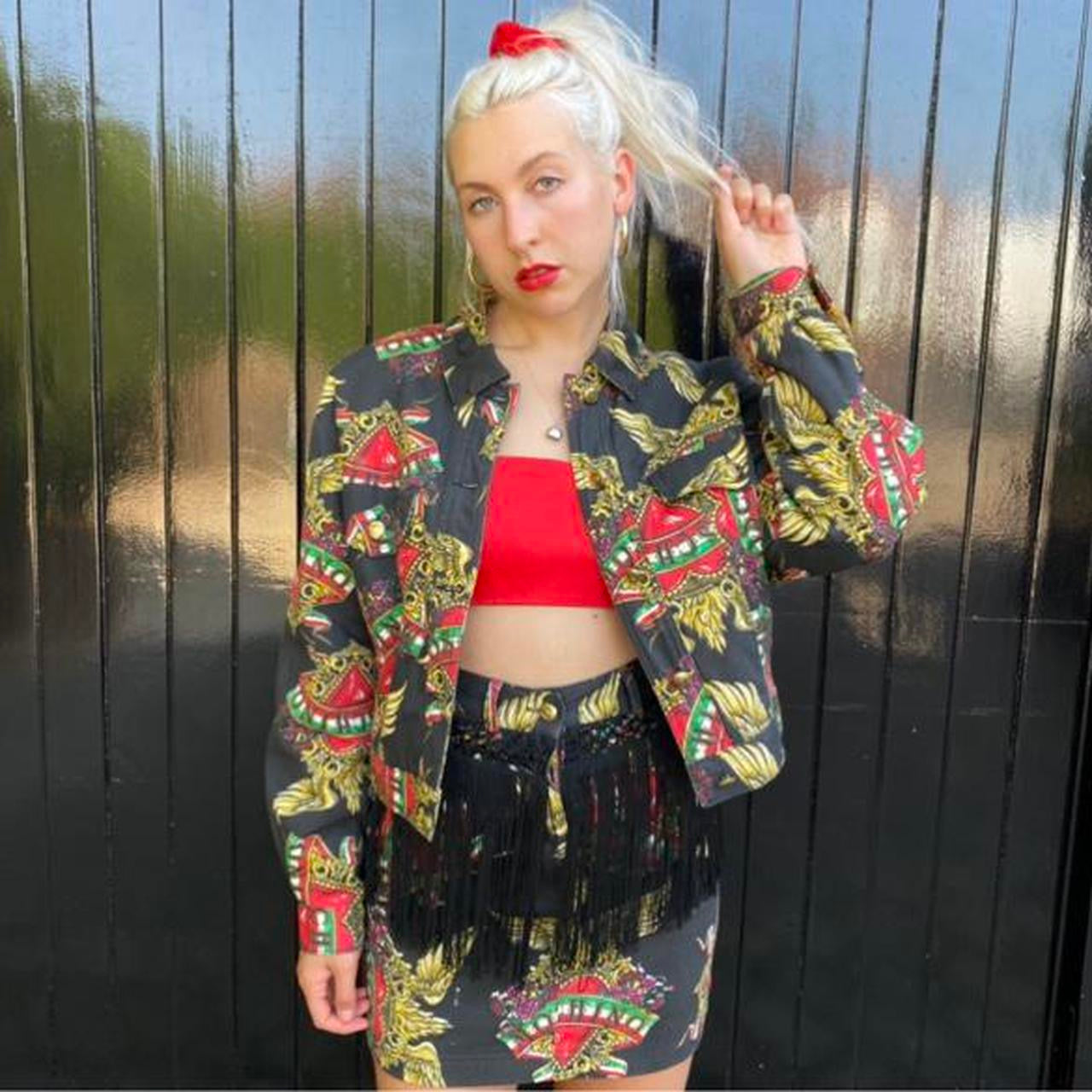 Moschino Italy love heart denim jacket