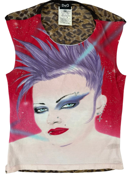 Dolce & Gabbana leopard print punk top