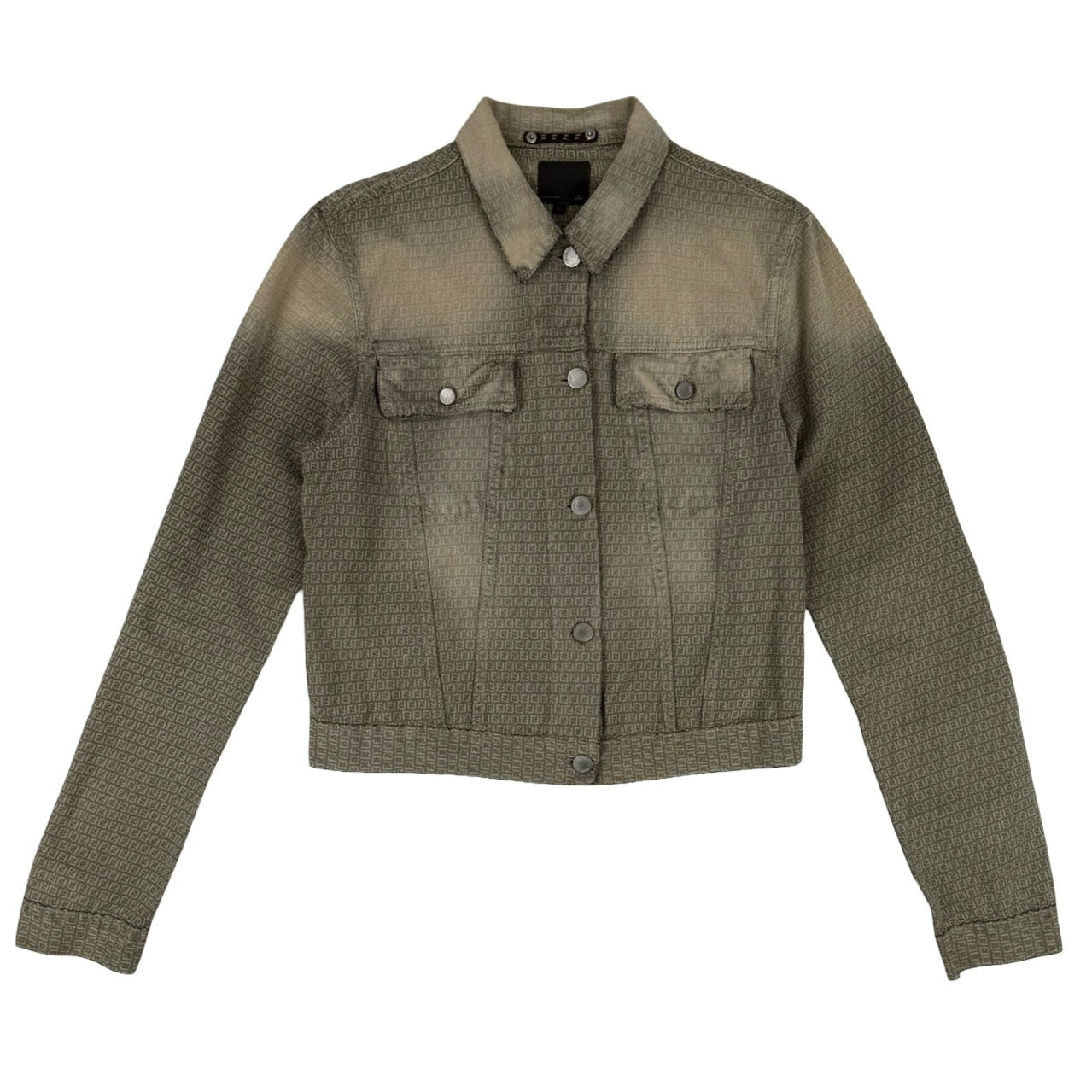 Fendi zucca distressed denim jacket