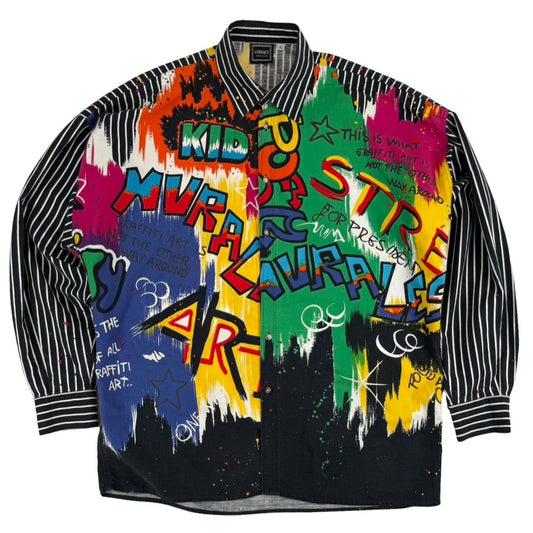 Versace Graffiti stripe shirt