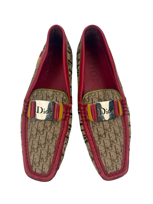Christian Dior rasta monogram loafers with red and yellow accents #luxuryshoes ! Size Eu37.5 ! uk 4.5 ! #dior #diorRasta #rasta #galliano