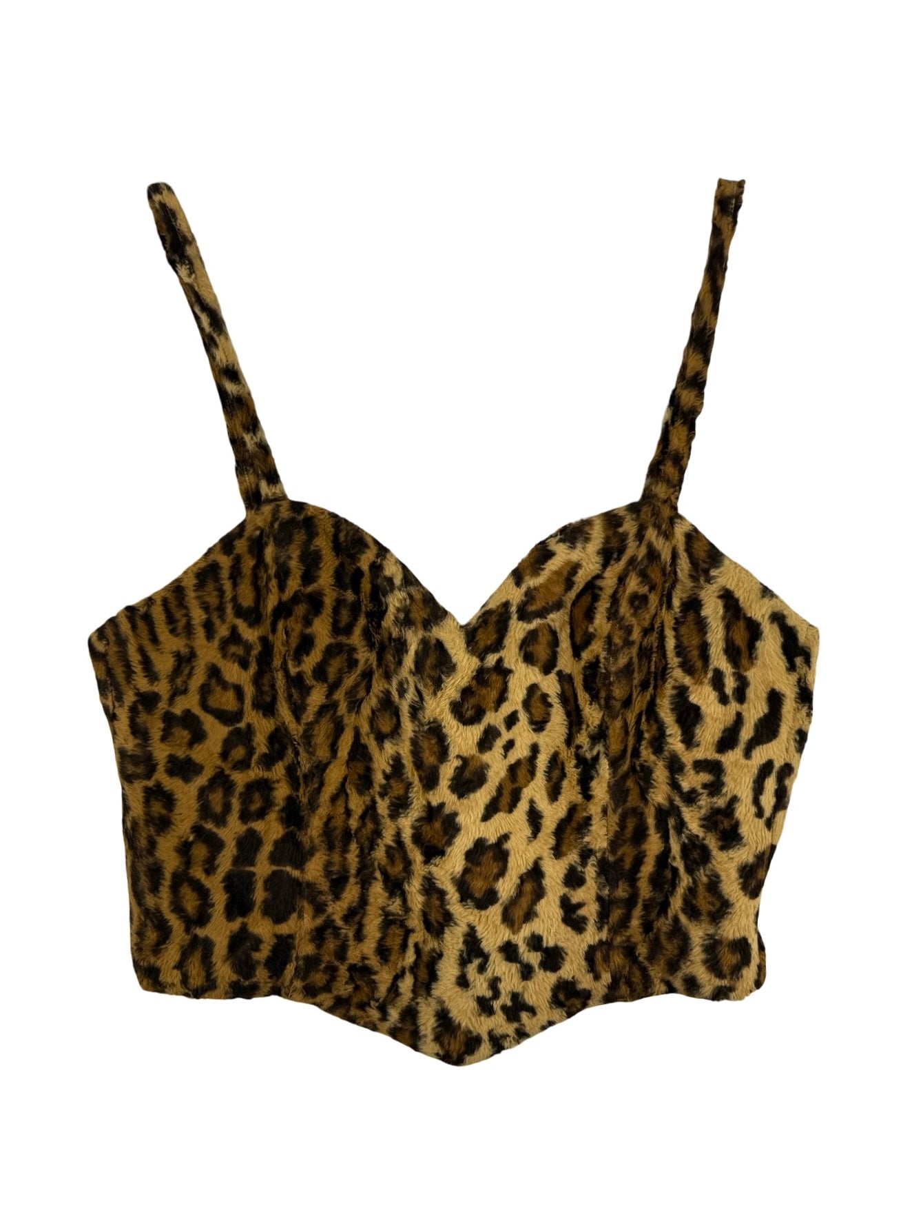 Moschino faux fur bustier top