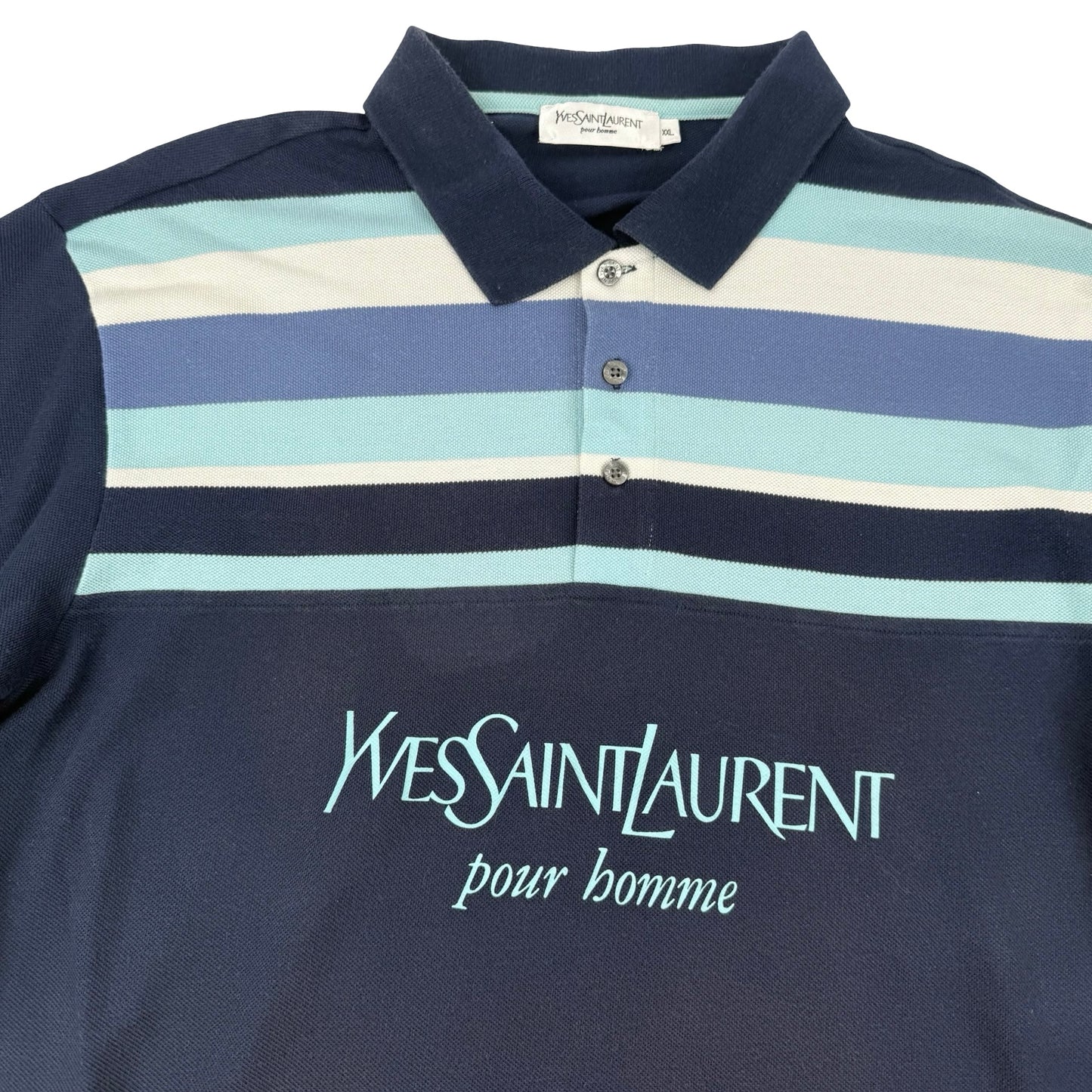 Yves Saint Laurent polo shirt in blue and white #YSL ! Size XXL