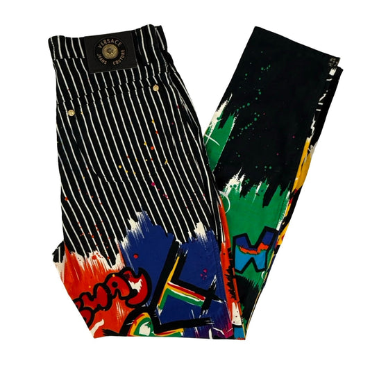 Versace Grafitti Stripe Jeans