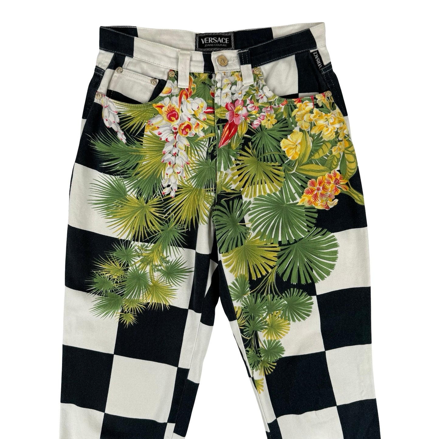 Versace Checked Palm trousers