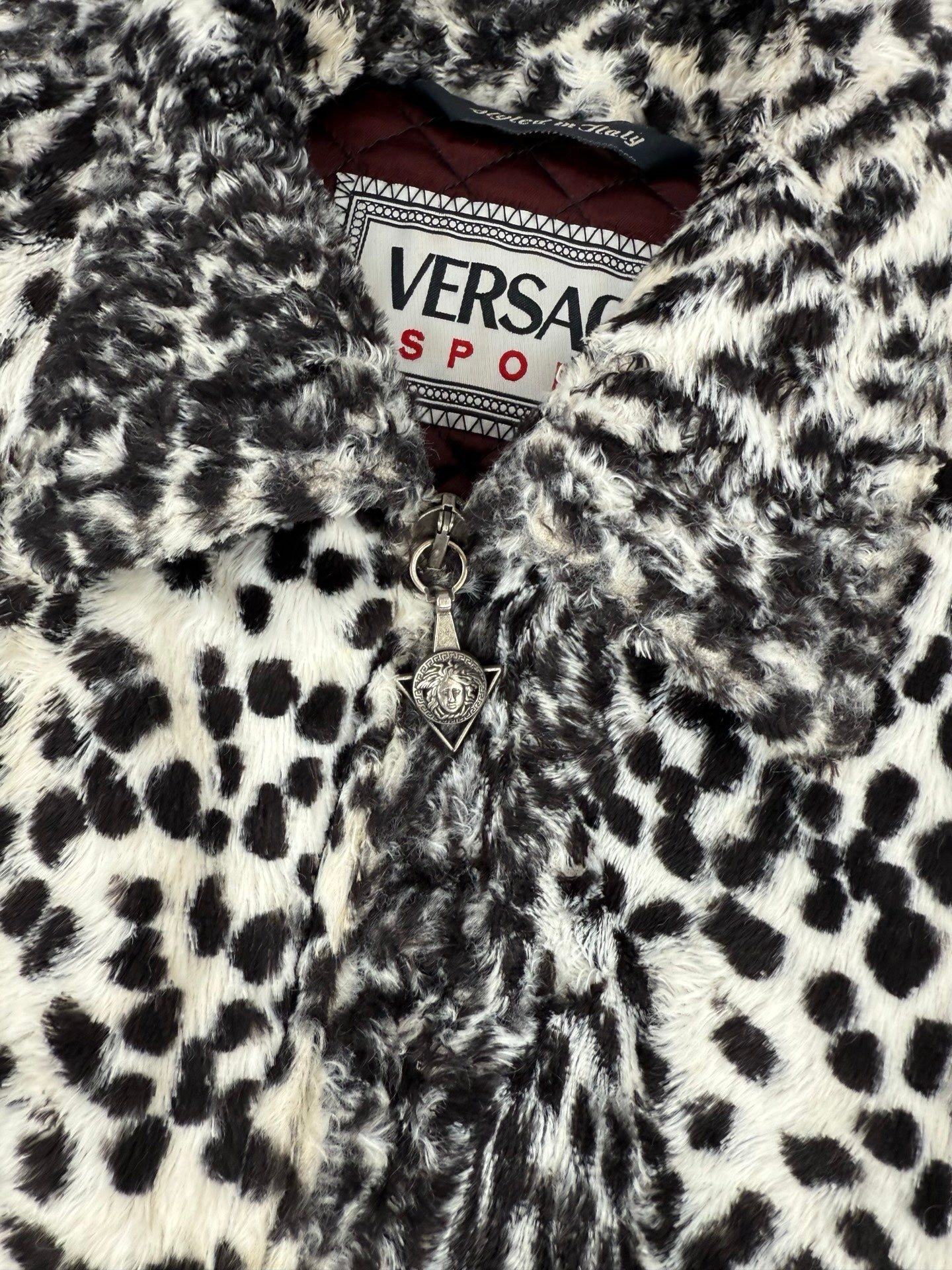 Versace animal print faux fur jacket