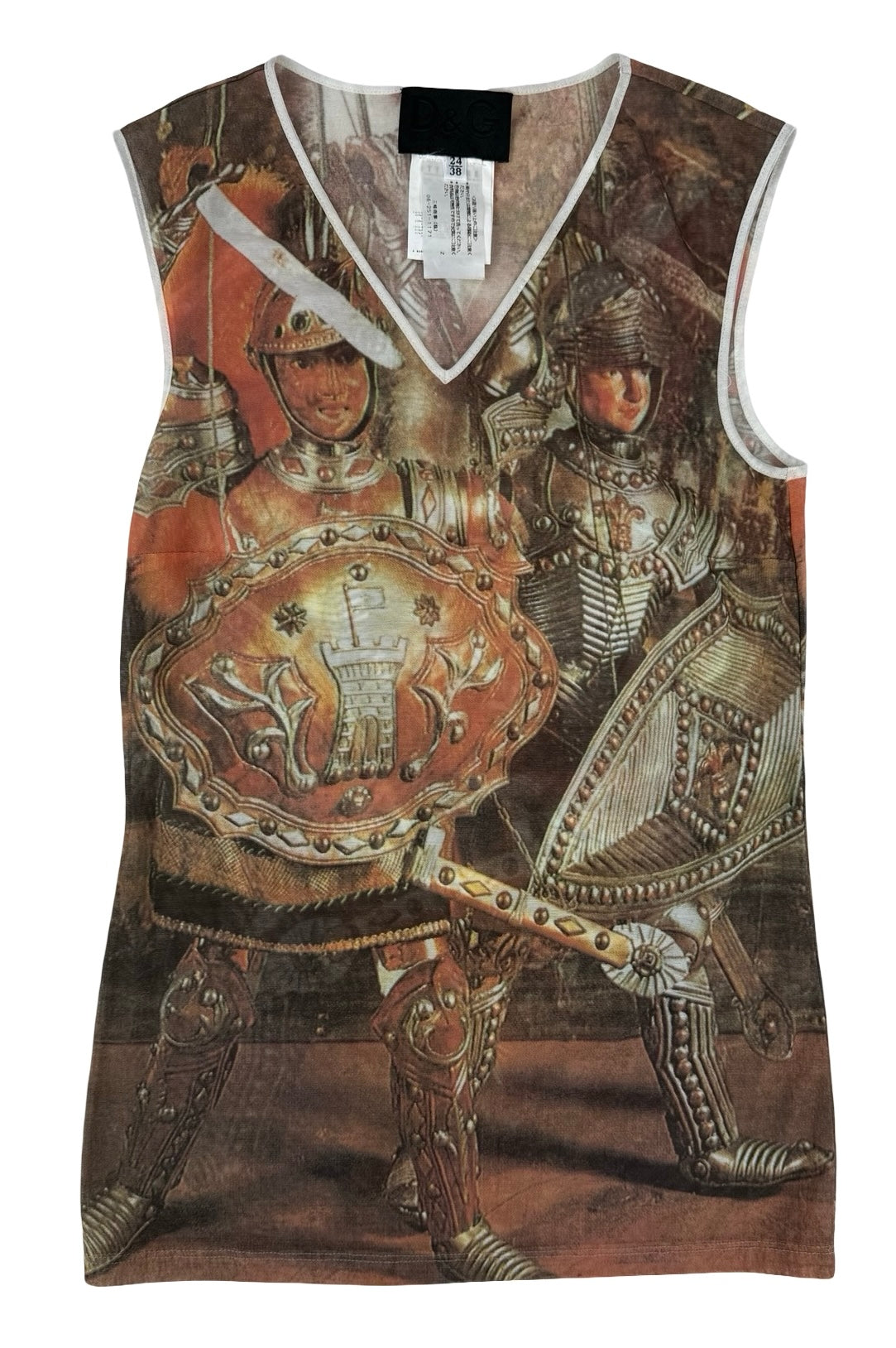 Dolce & Gabbana mesh V neck renaissance top