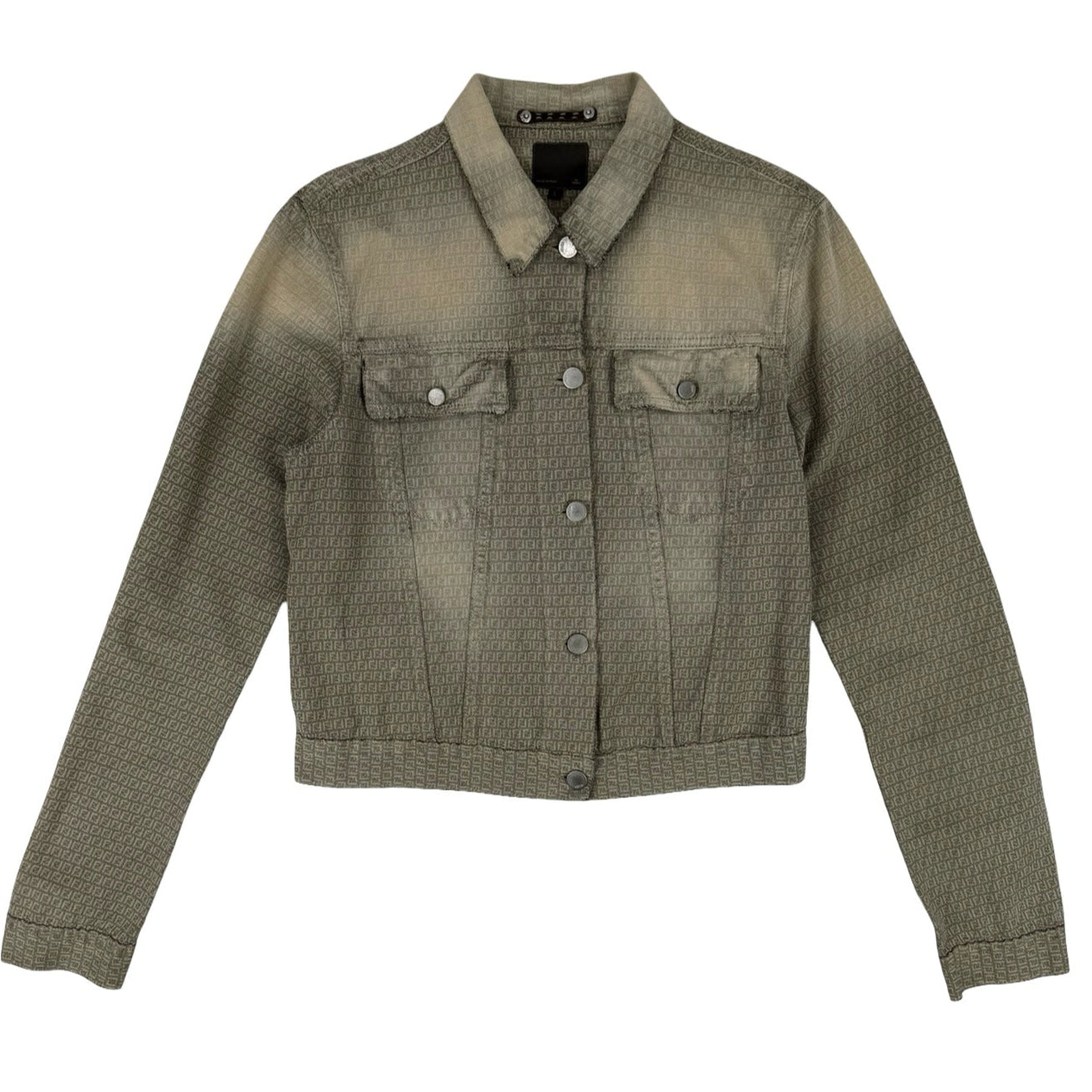 Fendi zucca distressed denim jacket