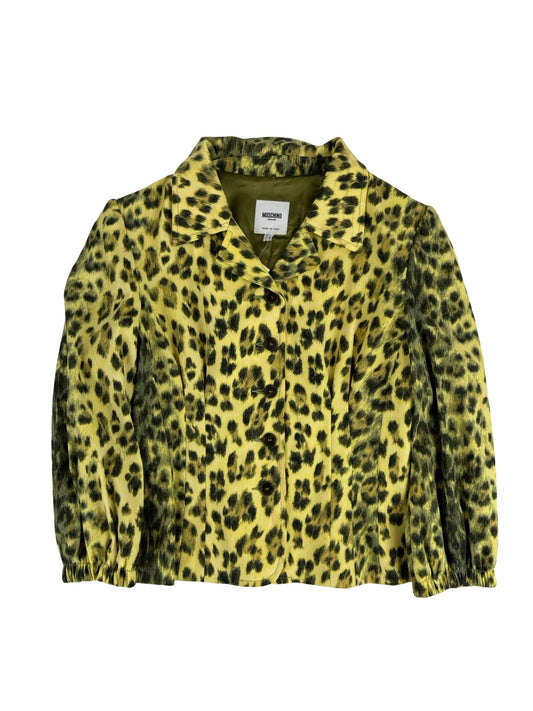 Vintage moschino leopard print blazer jacket