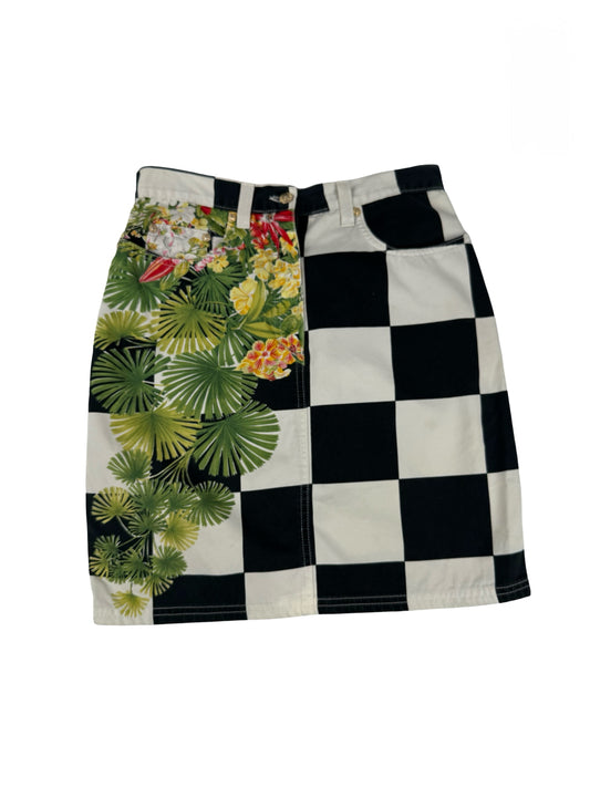 Versace checked palm skirt
